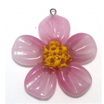 Lampwork Glass Flower Beads, Czech 25MM