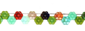 Czech Pressed Glass Small Flat Flower Bead, 7MM