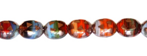 Oval Rainbow Glass Beads, Czech 10MM