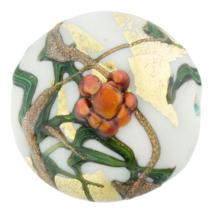 Murano Glass Lampwork Peony Disc, 23MM