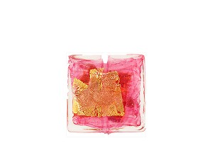 Murano Glass Foil Rubino, Gold, Silver Luna Square, 12MM