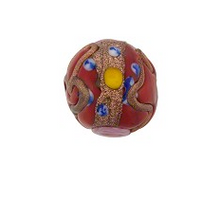 Load image into Gallery viewer, Murano Glass Wedding Cake Round Opaque Red Bead, 10MM
