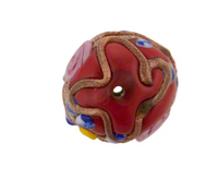 Murano Glass Wedding Cake Round Opaque Red Bead, 10MM