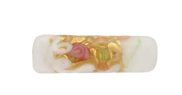 Murano Wedding Cake White and Pink Tube, 25MM