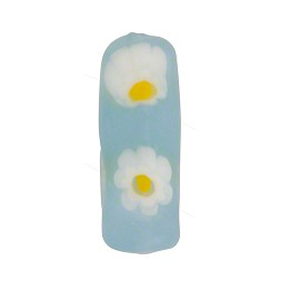 Millefiori Murano Blue Marguerite Tube Bead, 17MM