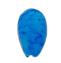 Murano Glass Aqua Clouds Nuvola Sommerso Heart, 19MM