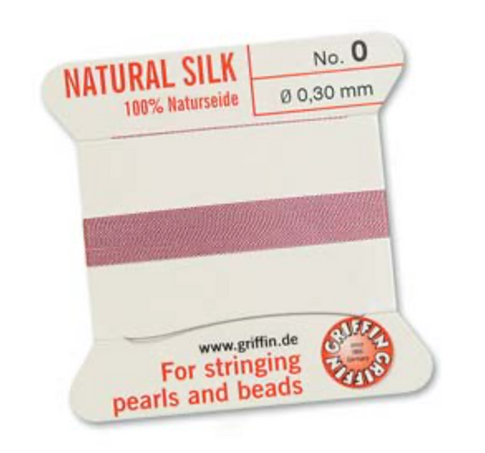 Griffin Silk Bead Cord - Size 0 Dark Pink