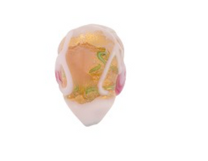 Murano Wedding Cake Faded Pink Heart Bead, 13MM