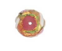 Murano Pink Wedding Cake Glass Round, 14MM