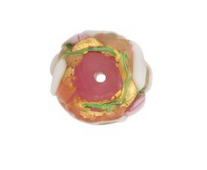 Murano Pink Wedding Cake Glass Round, 14MM