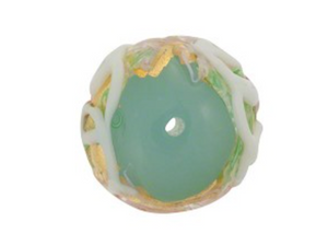 Murano Aqua Wedding Cake Glass Round, 16MM