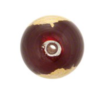 Murano Ruby Red with 24K Gold Foil Glass Bead, 12MM