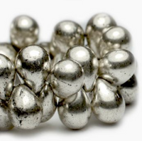 Czech Glass Drop Antique Silver, 5 MM x 7 MM