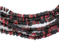 Egyptian Crimson & Black Pharaonic Pottery Beads