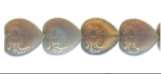 Vintage-Looking Heart Beads, Various Colors, Czech Glass 16MM