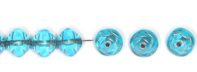 Rose-Shape Bead, Various Colors, Czech 8MM