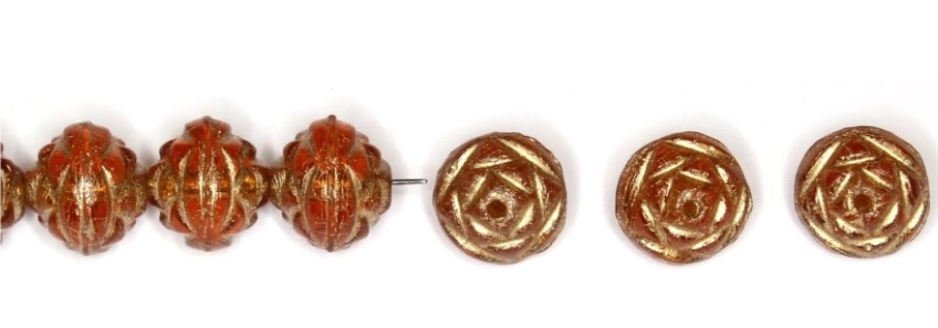 Rose-Shape Bead, Various Colors, Czech 8MM