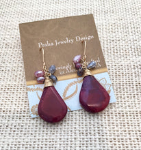 Load image into Gallery viewer, Large Red Jasper and Spinel Earrings in 14K Gold Fill
