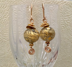 Gold Venetian Foil Earrings in 14K Gold Fill