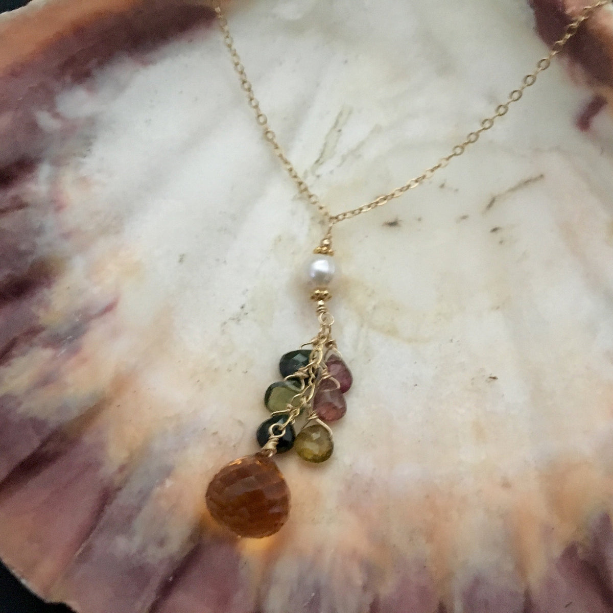 Citrine Onion-Cut Drop Necklace in 14K Gold Fill