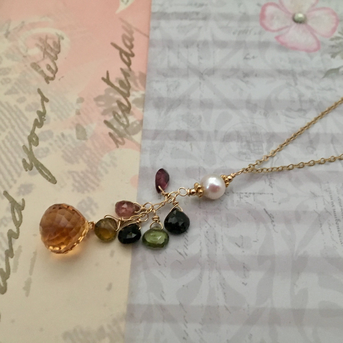 Citrine Onion-Cut Drop Necklace in 14K Gold Fill