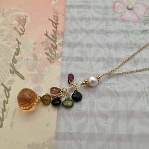 Citrine Onion-Cut Drop Necklace in 14K Gold Fill