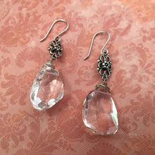 Load image into Gallery viewer, Crystal Quartz Nugget Earrings in Sterling Silver
