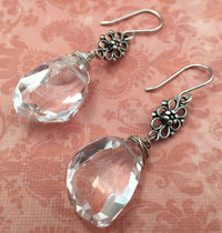 Crystal Quartz Nugget Earrings in Sterling Silver