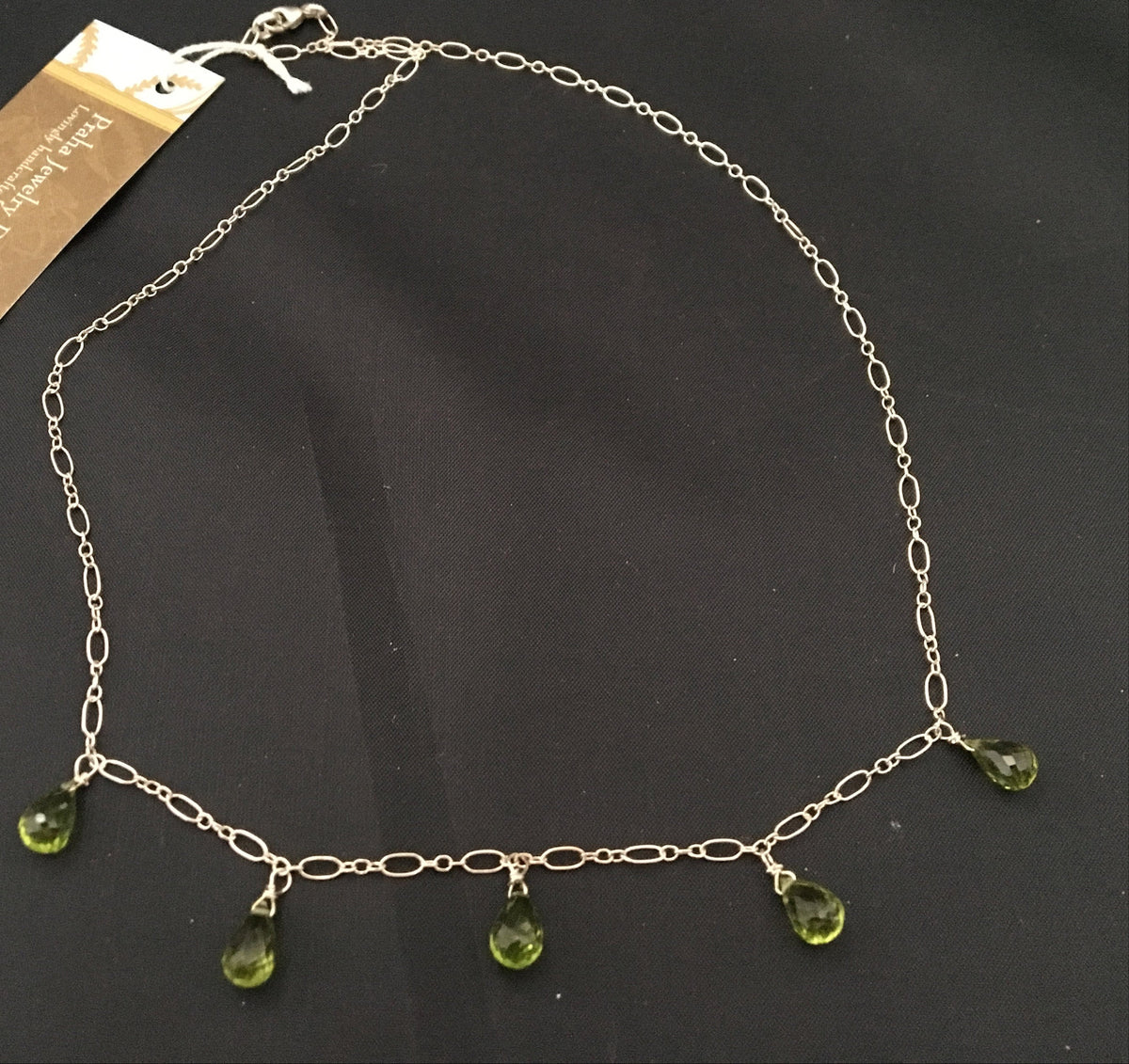 Peridot Teardrop Necklace in Sterling Silver