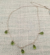 Load image into Gallery viewer, Peridot Teardrop Necklace in Sterling Silver
