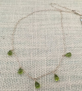 Peridot Teardrop Necklace in Sterling Silver