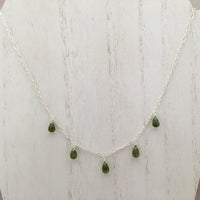 Peridot Teardrop Necklace in Sterling Silver