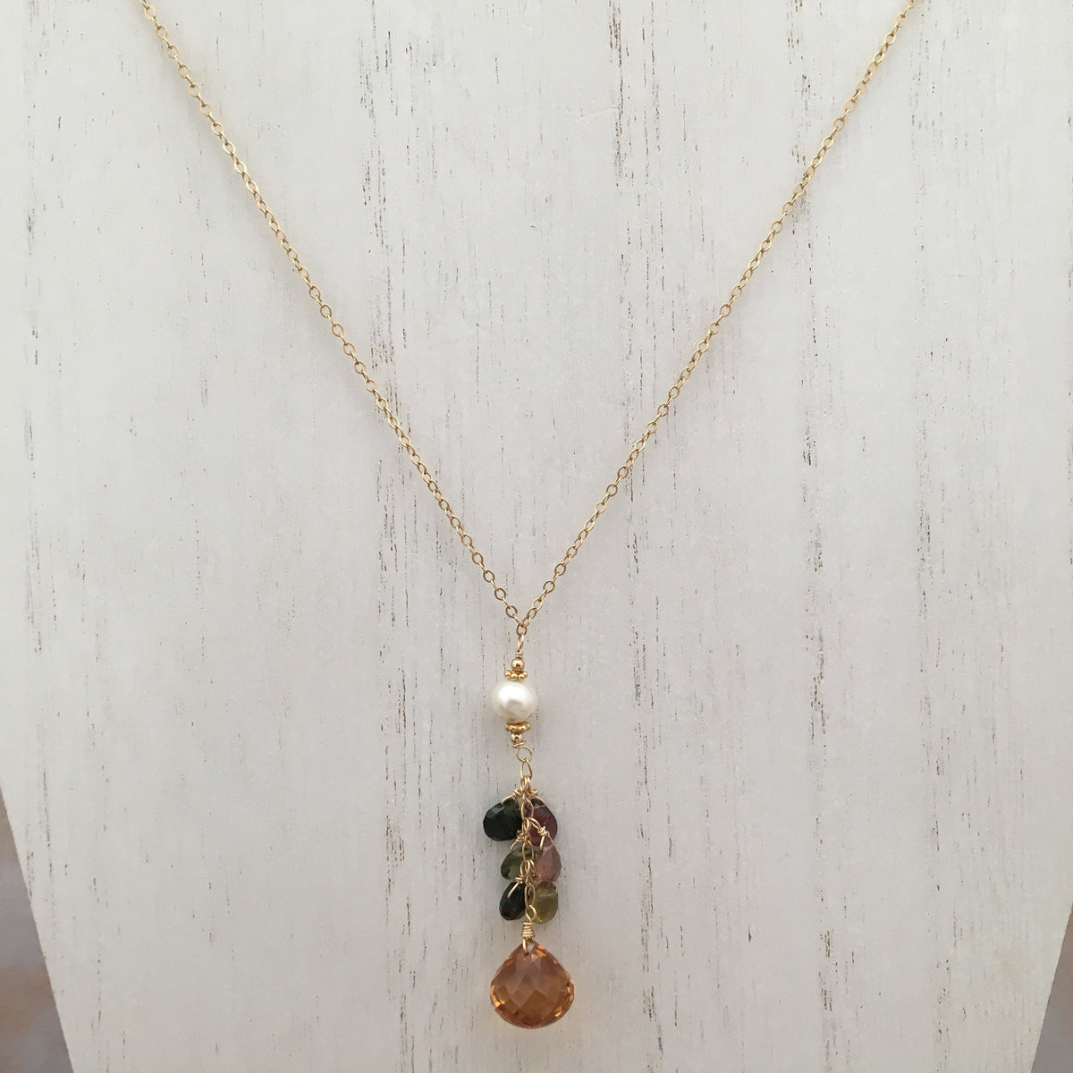 Citrine Onion-Cut Drop Necklace in 14K Gold Fill