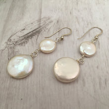 Load image into Gallery viewer, White Coin Pearl Bridal Earrings
