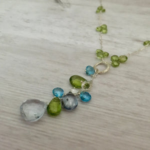 Ocean Drop Sundance Style Lariat Necklace in Sterling Silver