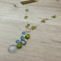 Ocean Drop Lariat Necklace in Sterling Silver