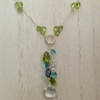 Ocean Drop Lariat Necklace in Sterling Silver