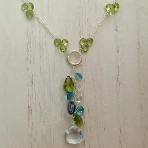 Ocean Drop Sundance Style Lariat Necklace in Sterling Silver