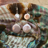 White Coin Pearl Bridal Earrings