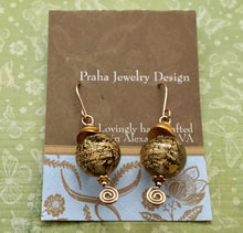 Load image into Gallery viewer, Gold Venetian Foil Earrings in 14K Gold Fill
