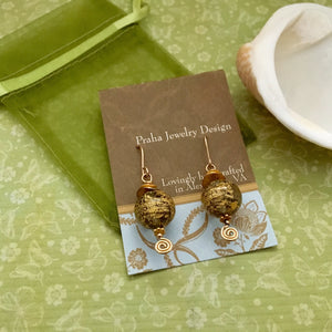 Gold Venetian Foil Earrings in 14K Gold Fill