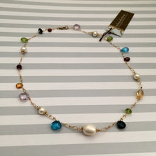 Load image into Gallery viewer, Multi Gemstone and Freshwater Pearl Necklace in 14K Gold Fill
