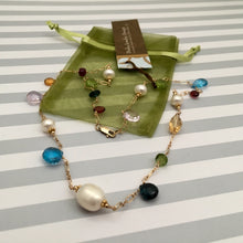 Load image into Gallery viewer, Multi Gemstone and Freshwater Pearl Necklace in 14K Gold Fill
