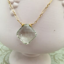 Load image into Gallery viewer, Green Amethyst and Fuchsia Necklace in 14K Gold Fill
