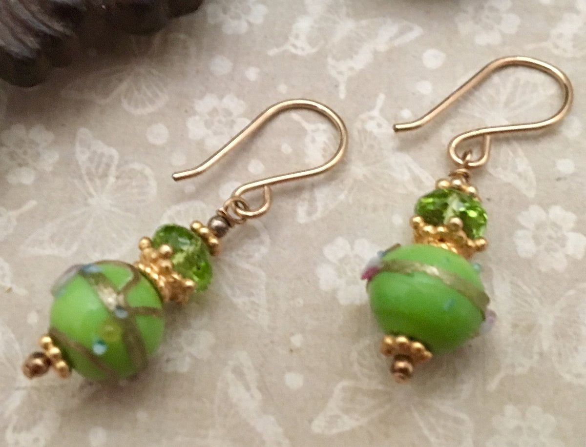 Green Wedding Cake and Peridot Earrings