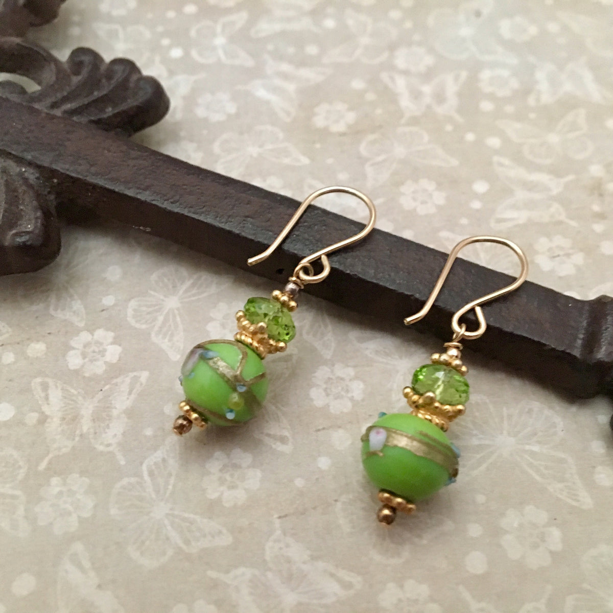 Green Wedding Cake and Peridot Earrings