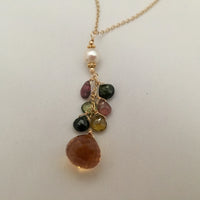 Citrine Onion-Cut Drop Necklace in 14K Gold Fill