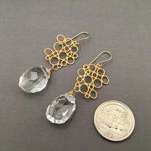 Load image into Gallery viewer, Long Crystal Quartz Nugget Earrings in 14K Gold Fill
