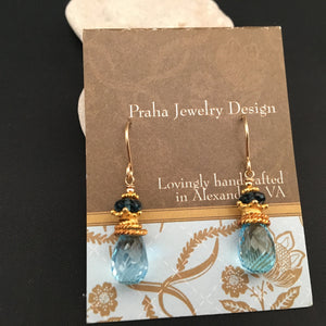 Blue Topaz Earrings in 14K Gold Fill