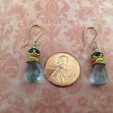 Load image into Gallery viewer, Blue Topaz Earrings in 14K Gold Fill
